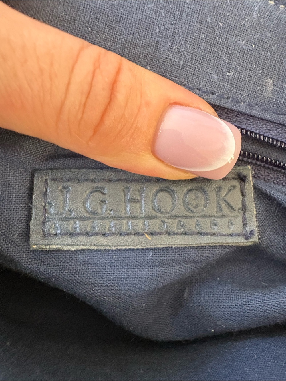 J.G.Hook Shoulder Handbag Tote Dark‎ Blue Flap Closure Academia Career Travel - Picture 6 of 10